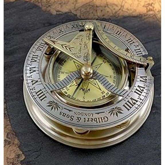 Brass Nautical Sundial Compass