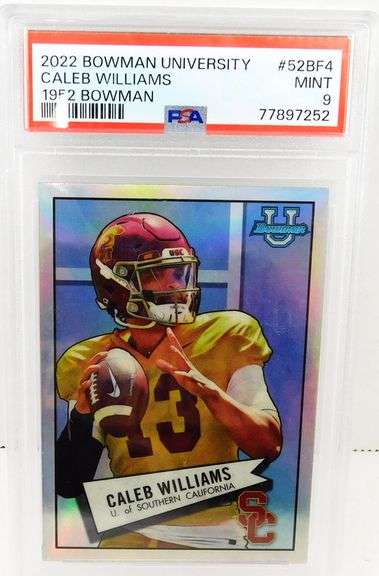 2022 Caleb Williams Bowman University Football Card, Mint 9