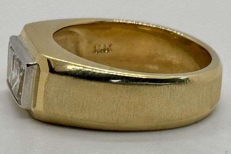 14K Yellow Gold Princess Cut Diamond Ring