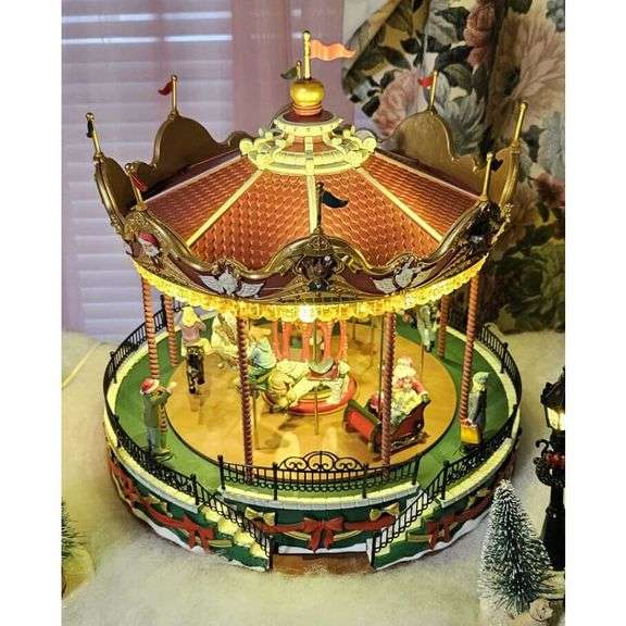 Festive Village Carousel Collectible