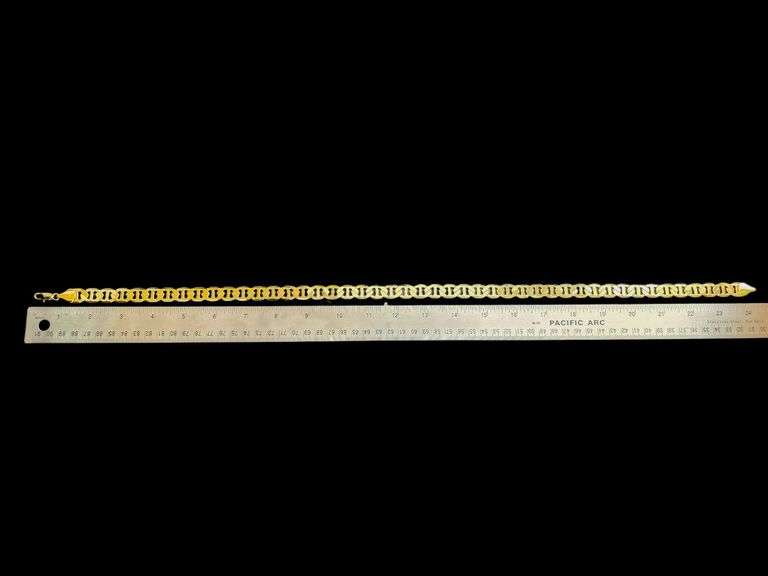 Huge 80 Gram14K Tri-Layered Yellow Gold Plate Mariners Link Necklace