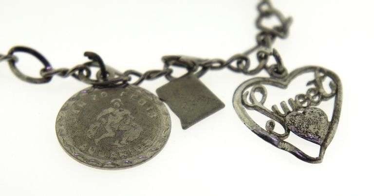 925 Sterling Silver 3 Charms Bracelet