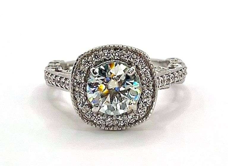 Sparkling 3.1 Ct VVs1 Ice Blue Lab Simulated Diamond Ring