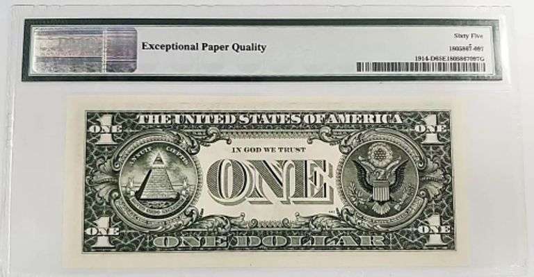Superb Crisp 1988 $1 Note Cleveland Repeater Serial Number 32063206 PMG 65!