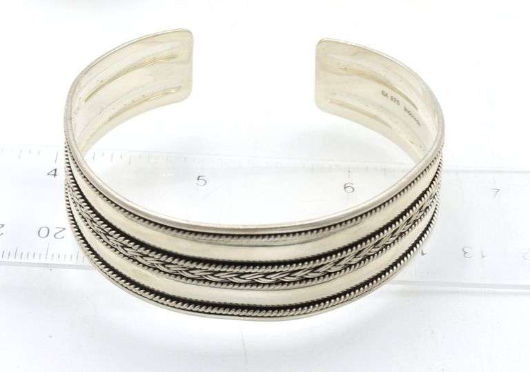 Group Lot of 4 Vintage 925 sterling silver cuff bangles