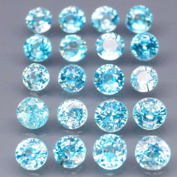 Vibrant blue! 5.72ct 20pc Cambodian Zircon set