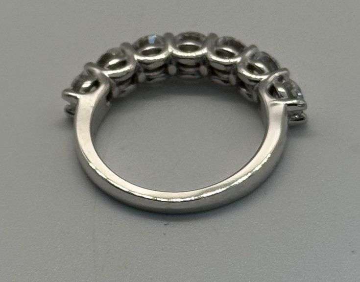 14K White Gold Round Brilliant Cut Lab Diamond Wedding Band