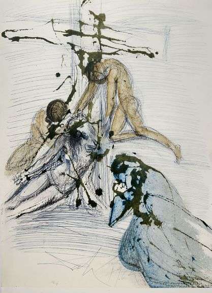 Highly Collectible and Rare Salvador Dali Original Lithograph from the 'Biblia Sacra' Suite