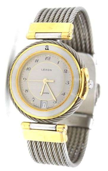 Lenox quartz 2 tone bangle bracelet watch