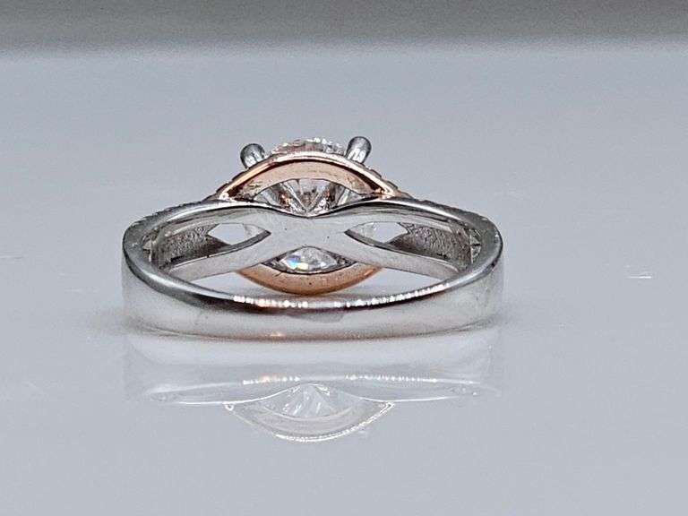 Sparkling 2.15 Ct VVs1 Lab Simulated Diamond 14 Kt White Gold Plated Engagement Ring