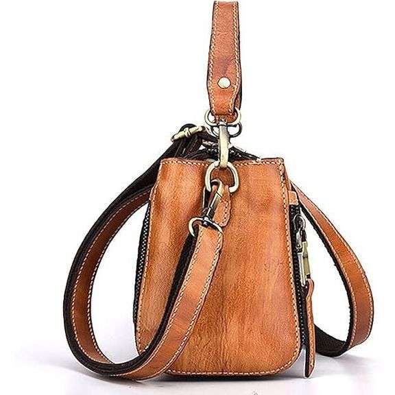 Leather Rose Crossbody Bag