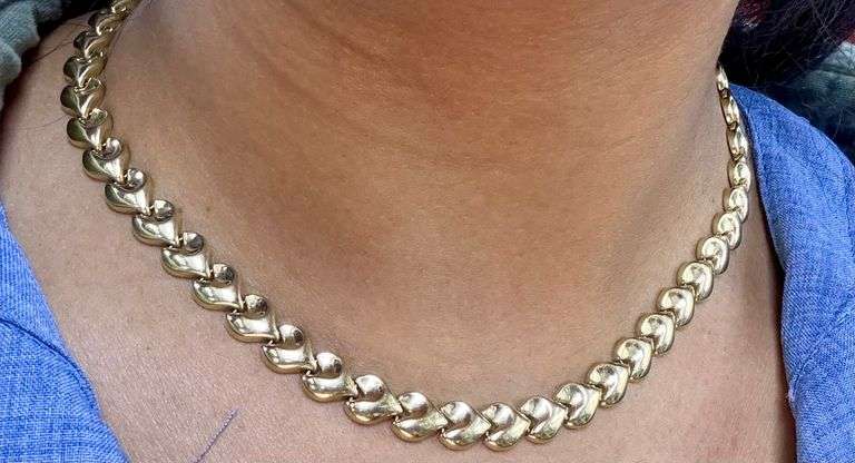 14K Yellow Gold Heart Chain