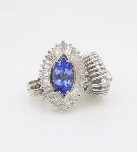 Tanzanite & Diamond Halo Stud Earrings