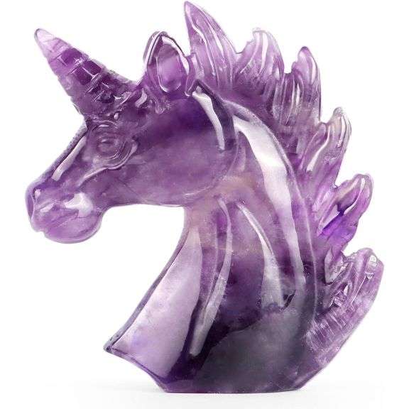 Hand Carved Amethyst Crystal Unicorn