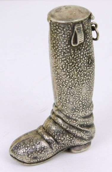 Antique Sterling Silver Boot Matchsafe