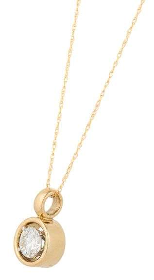Jean Francois Albert 0.74ct Round Diamond Solitaire Pendant Necklace in 18K