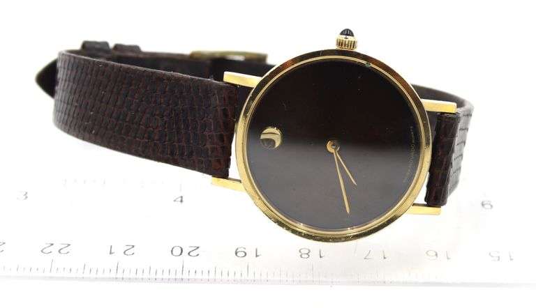 Vintage Movado museum Zenith quartz brown dial watch