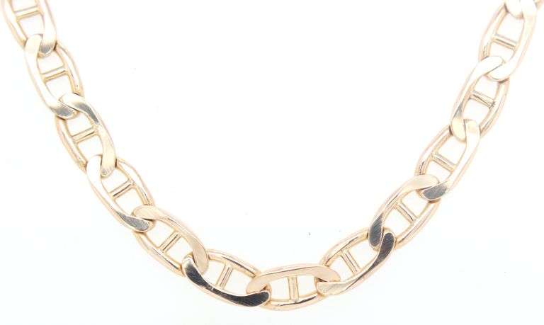 14kt Yellow gold Curbed Anchor chain