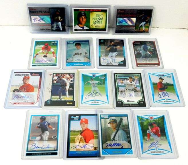 16 Autographed Baseball Cards