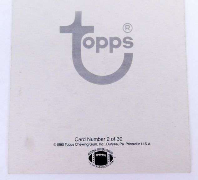 12 Topps 1980 Oversized Football Trade Cards, All Greats