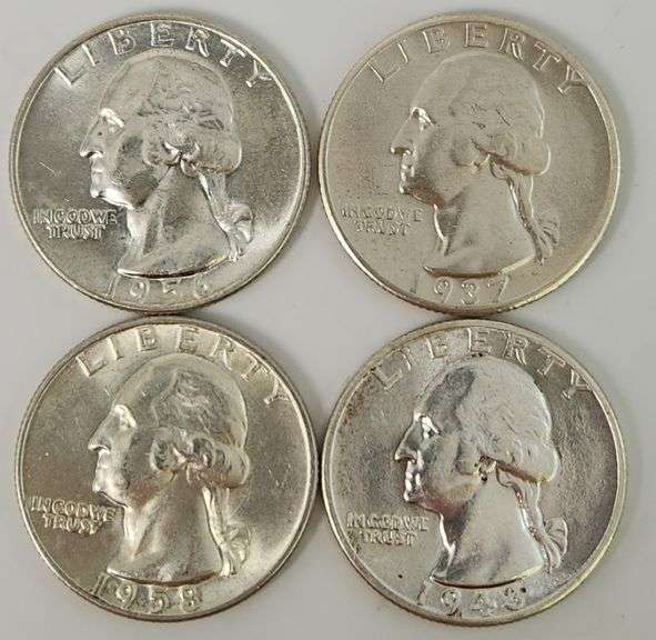 "4" UNC Washington Quarters, 1937-1958