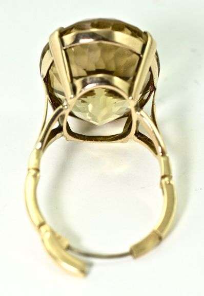 Breathtaking Large Citrine 14K Yellow Gold Ring