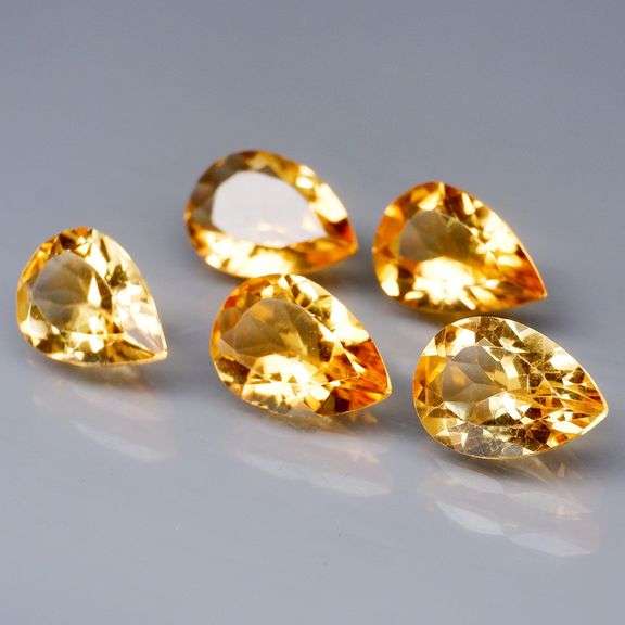 High fire! 8.26ct 10x7mm 5pc golden Citrine set
