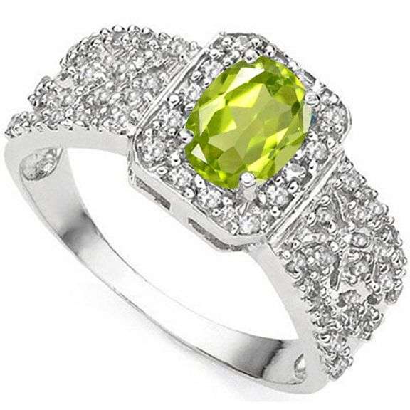 3/4 CT PERIDOT 925 STERLING SILVER RING