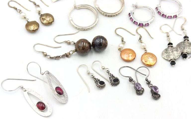Group lot of Vintage 925 sterling silver earrings