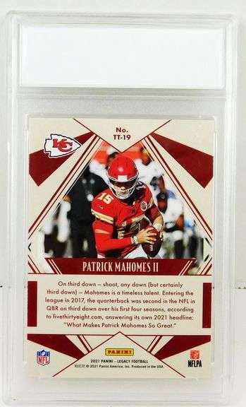 Patrick Mahomes 2021 Football Card, Gem MT 10