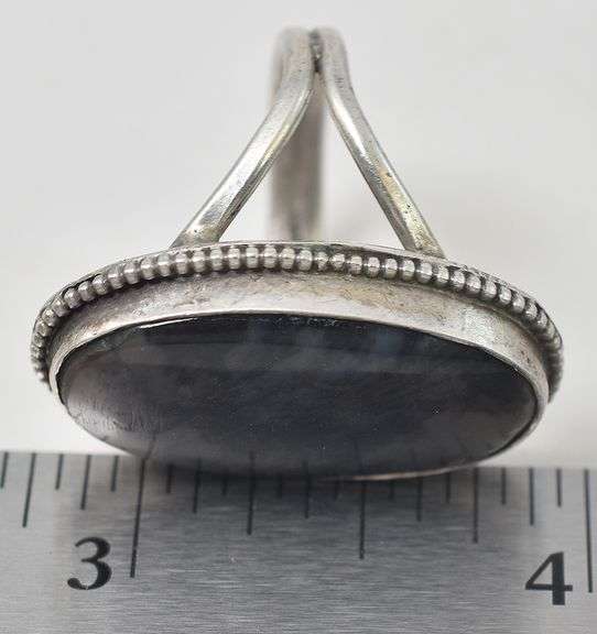 Native American Dendritic Opal Gemstone Ring in Sterling Silver
