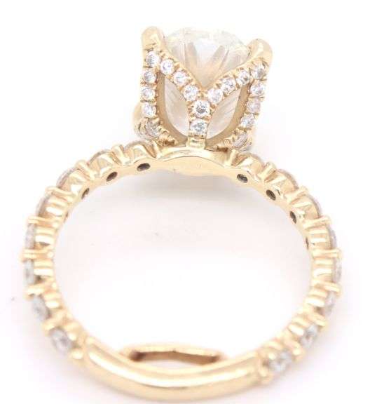 14kt Yellow gold Gabriel & Co lab grown diamond engagement ring