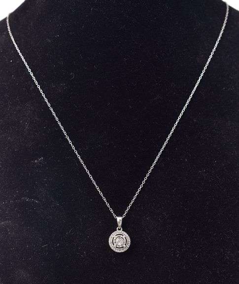 Diamond Pendant Necklace in Sterling Silver