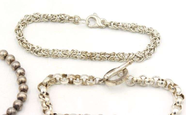 Vintage 925 sterling silver group lot of 4 bracelets