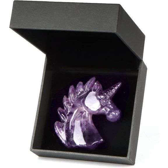 Hand Carved Amethyst Crystal Unicorn