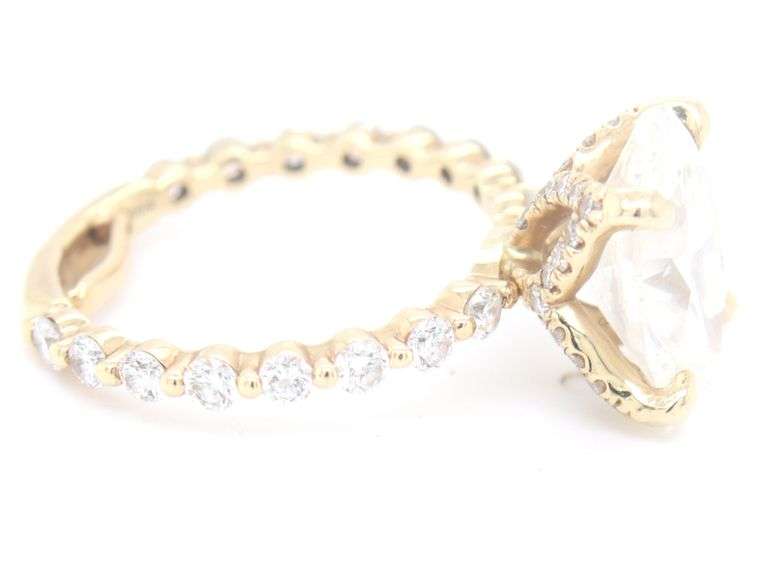14kt Yellow gold Gabriel & Co lab grown diamond engagement ring