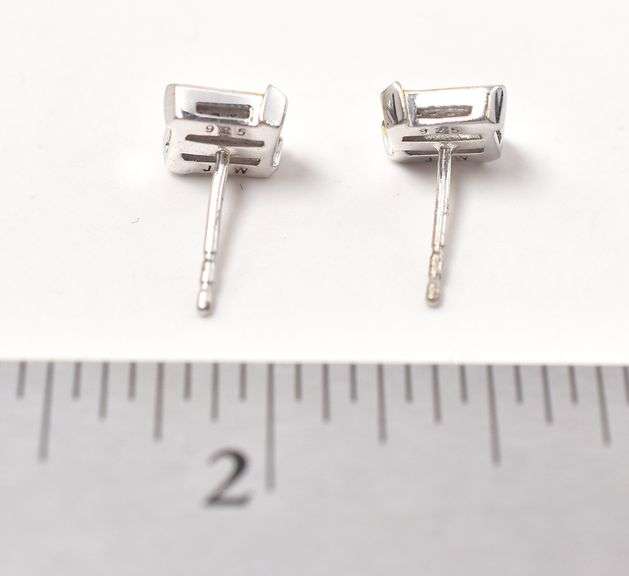 Diamond Cluster Stud Earrings in Sterling Silver with Vermeil Accents