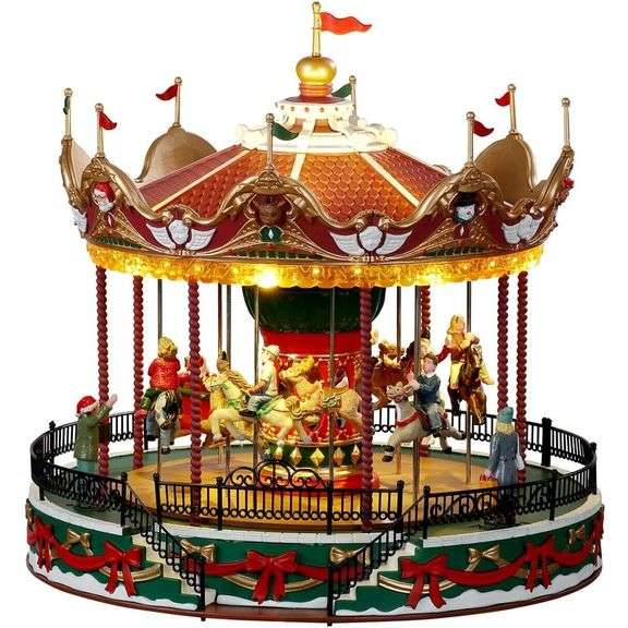 Festive Village Carousel Collectible
