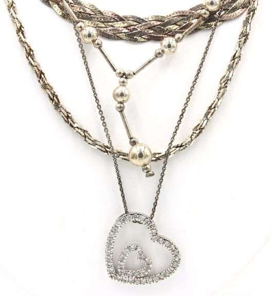 Vintage 925 sterling silver lot of 5 necklaces
