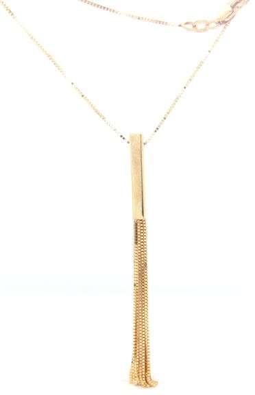 14kt Yellow gold Bar Lariat necklace