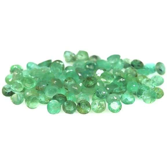 Round cut 5.97ct 82pc Zambain Emerald set