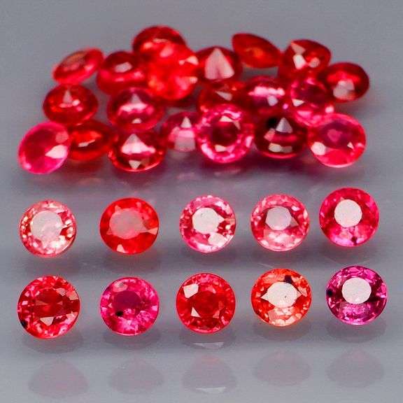 Uniquely colored 3.28ct imperial red Sapphire set