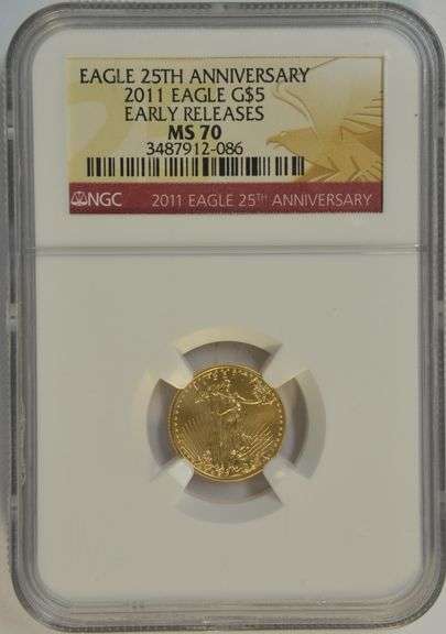 Flawless 2011 $5 Gold Eagle. NGC MS70 EARLY RELEASES