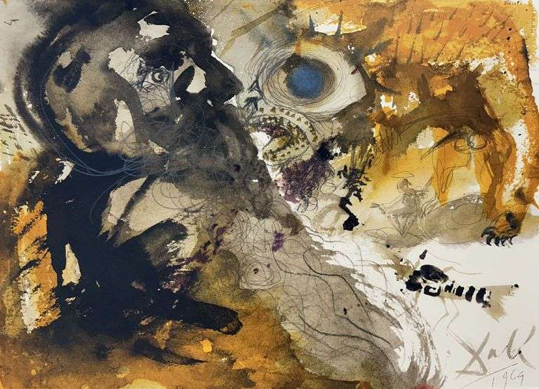 Highly Collectible and Rare Salvador Dali Original Lithograph from the 'Biblia Sacra' Suite