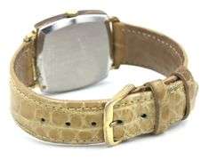 Wittinauer square diamond quartz on leather strap watch