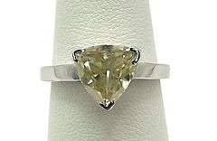 Rare 3.75 Ct VVs1 Trillion Cut Lab Simulated Diamond Ring