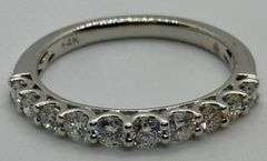 14K White Gold Round Brilliant Cut Ring Set