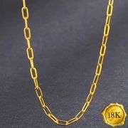 18INCH PAPERCLIP LINKS CHAIN 18KT GOLD PLATED NECKLACE