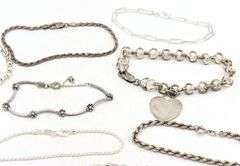 Group lot of 8 Vintage 925 sterling silver bracelets