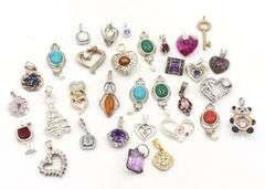 Group lot of Vintage 925 sterling silver pendants